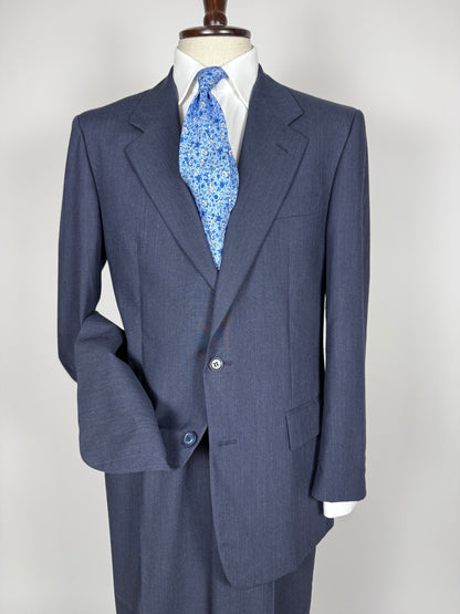 Completo anni '80 fresco lana blu - tg. 50/52