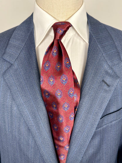 Cravatta Gianfranco Ferré rossa fantasia blu