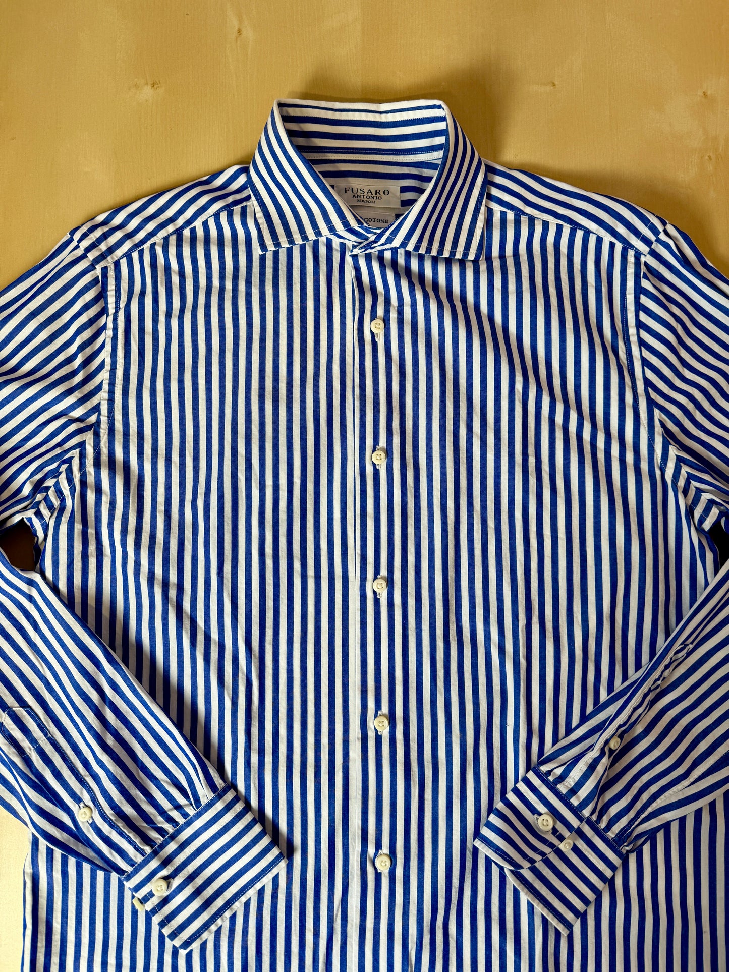 Camicia riga bacchettata blu - tg. S collo 39