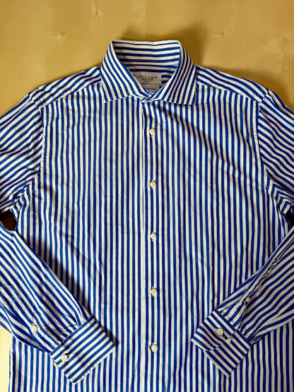 Camicia riga bacchettata blu - tg. S collo 39