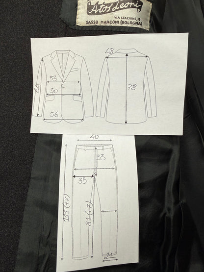 Completo anni ‘50/‘60 flanella antracite - tg. 46