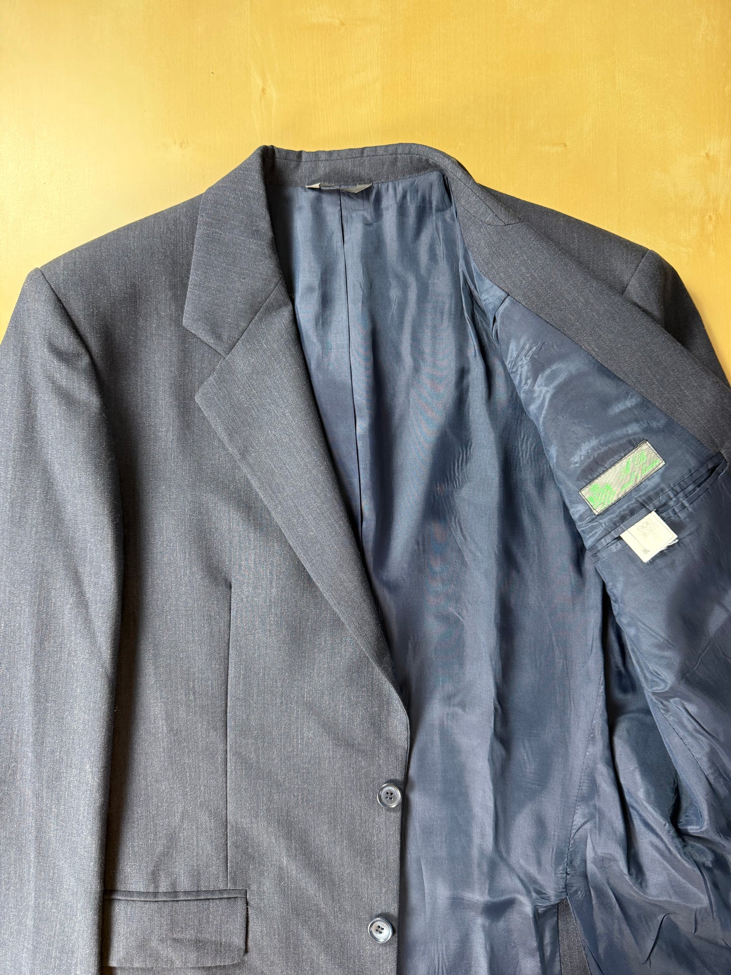 Completo anni '80 fresco lana blu - tg. 50/52
