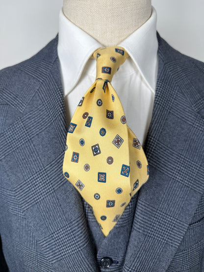 Cravatta micro fantasia giallo pastello