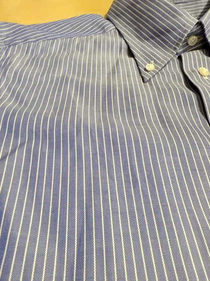 Camicia Ermenegildo Zegna Gritti blu riga in twill ritorto - L collo 42