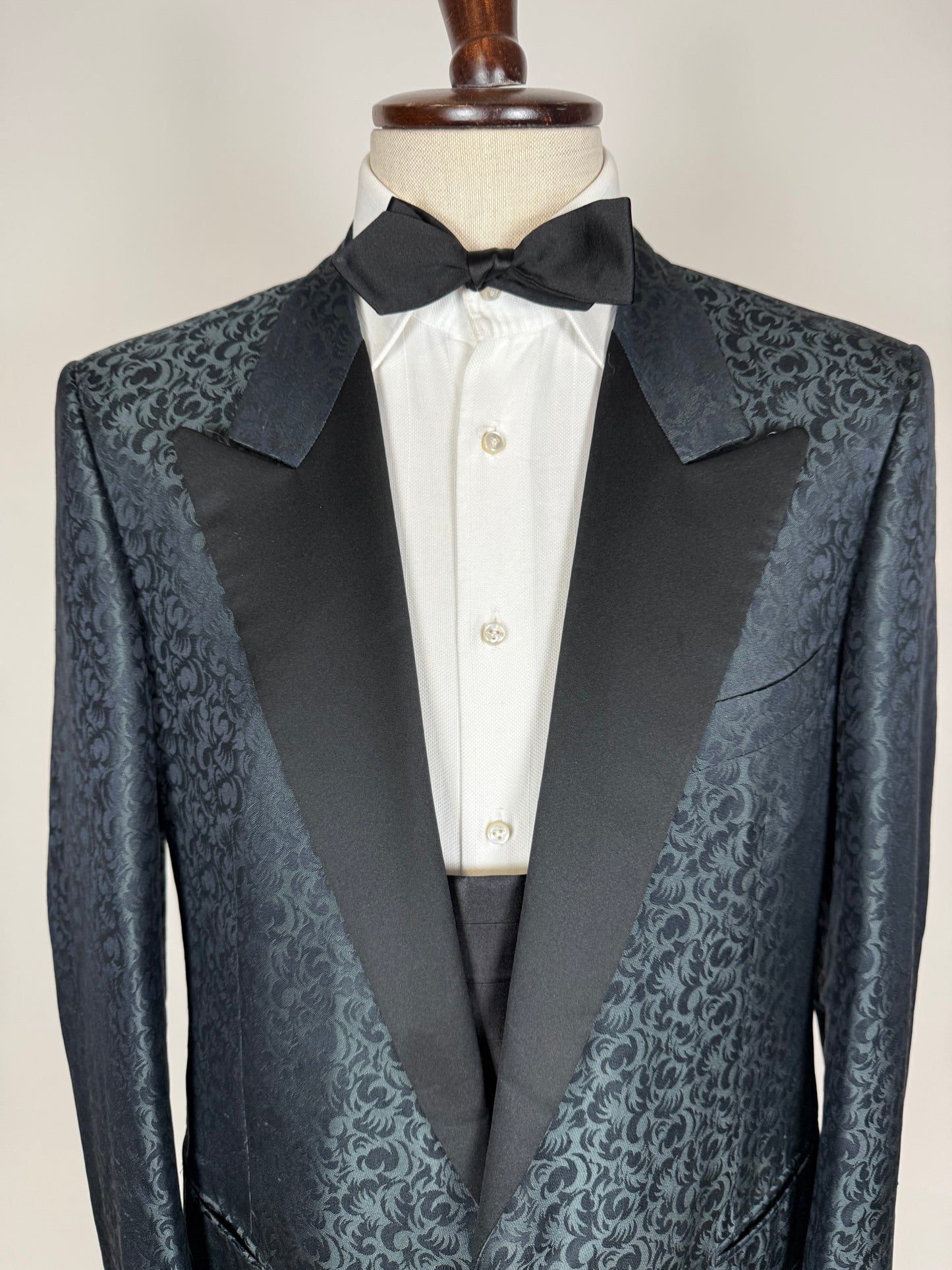 Giacca da smoking Pal Zileri anni '80 in seta shantung damascata - tg. 52