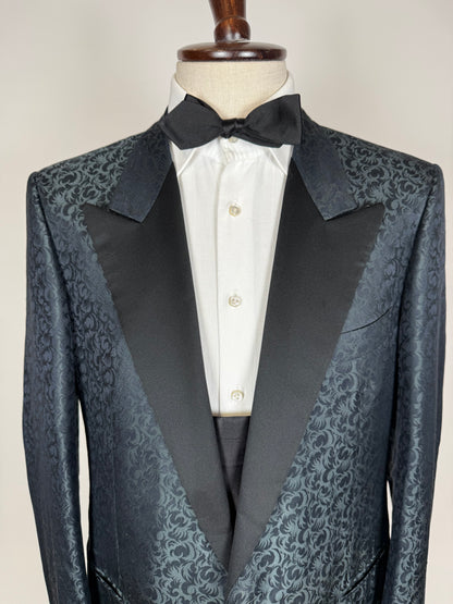 Giacca da smoking Pal Zileri anni '80 in seta shantung damascata - tg. 52