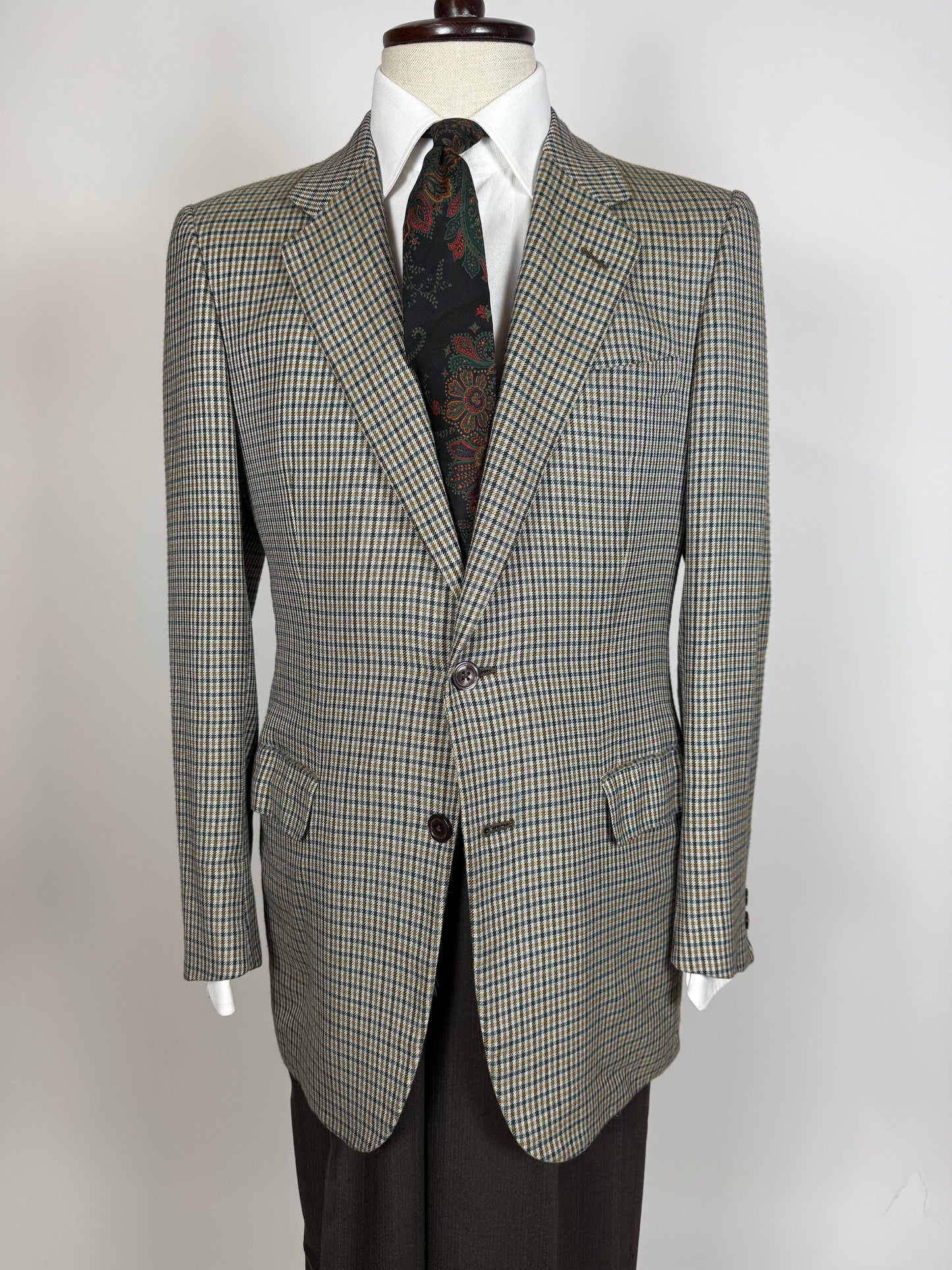 Giacca D’Avenza anni ‘80 check lana cashmere e seta - tg. 48