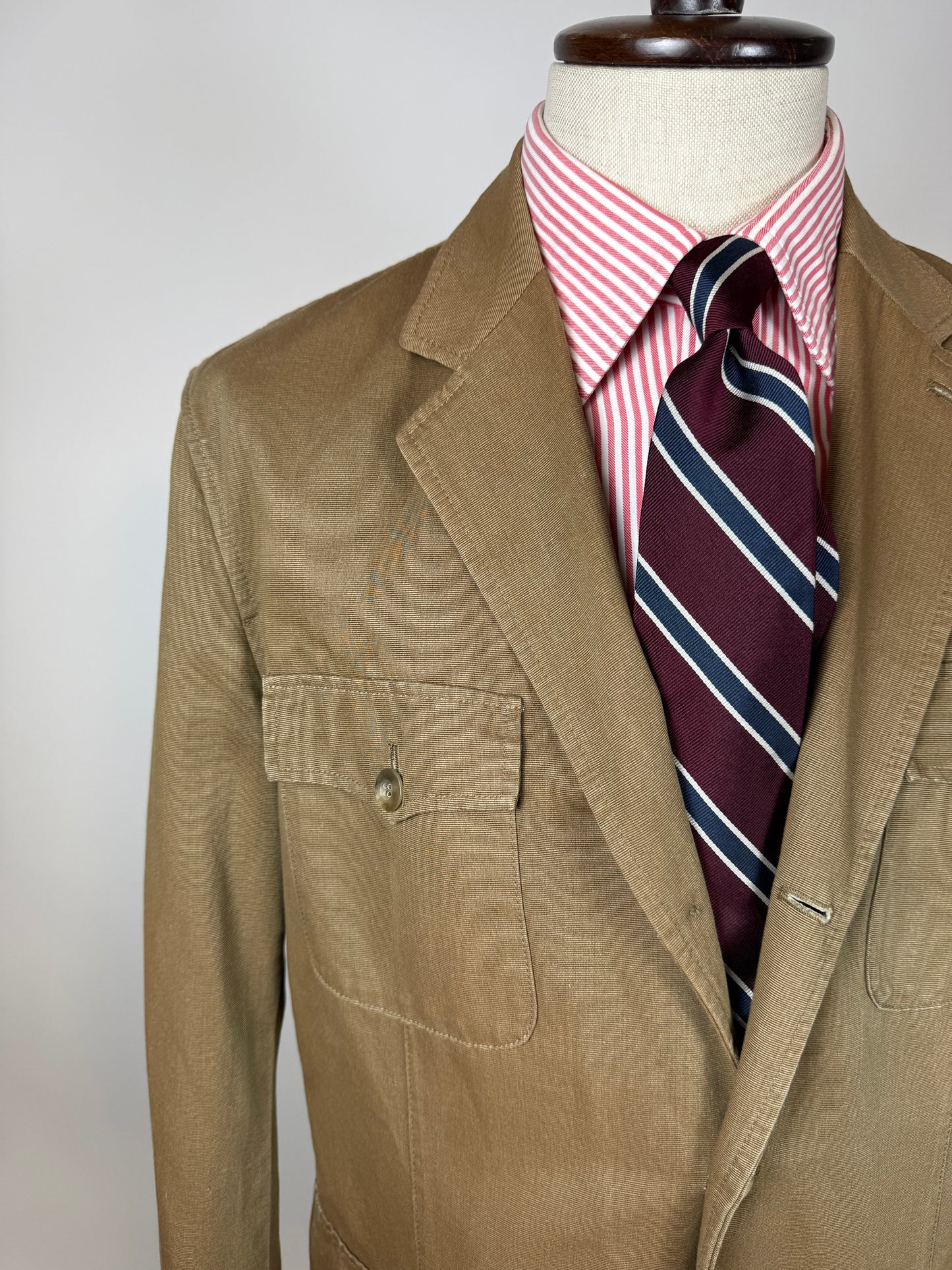 Giacca stile militare/sahariana in tela di cotone (nuova) - tg. 54