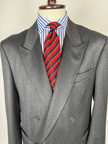 Completo doppiopetto anni ‘80 flanella antracite - tg. 52