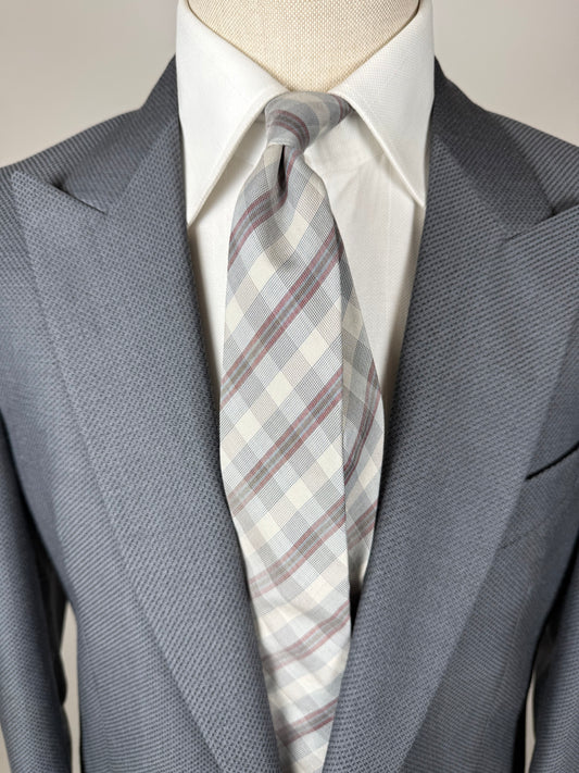 Cravatta Versace vintage quadri seta e cotone