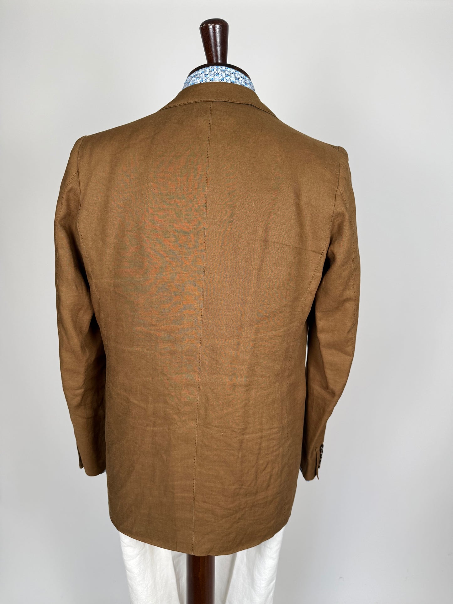 Giacca sartoriale in lino irlandese color tabacco - tg. 48
