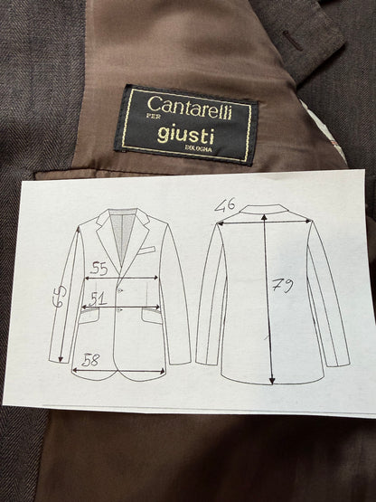 Giacca Cantarelli puro lino marrone herringbone - tg. 50