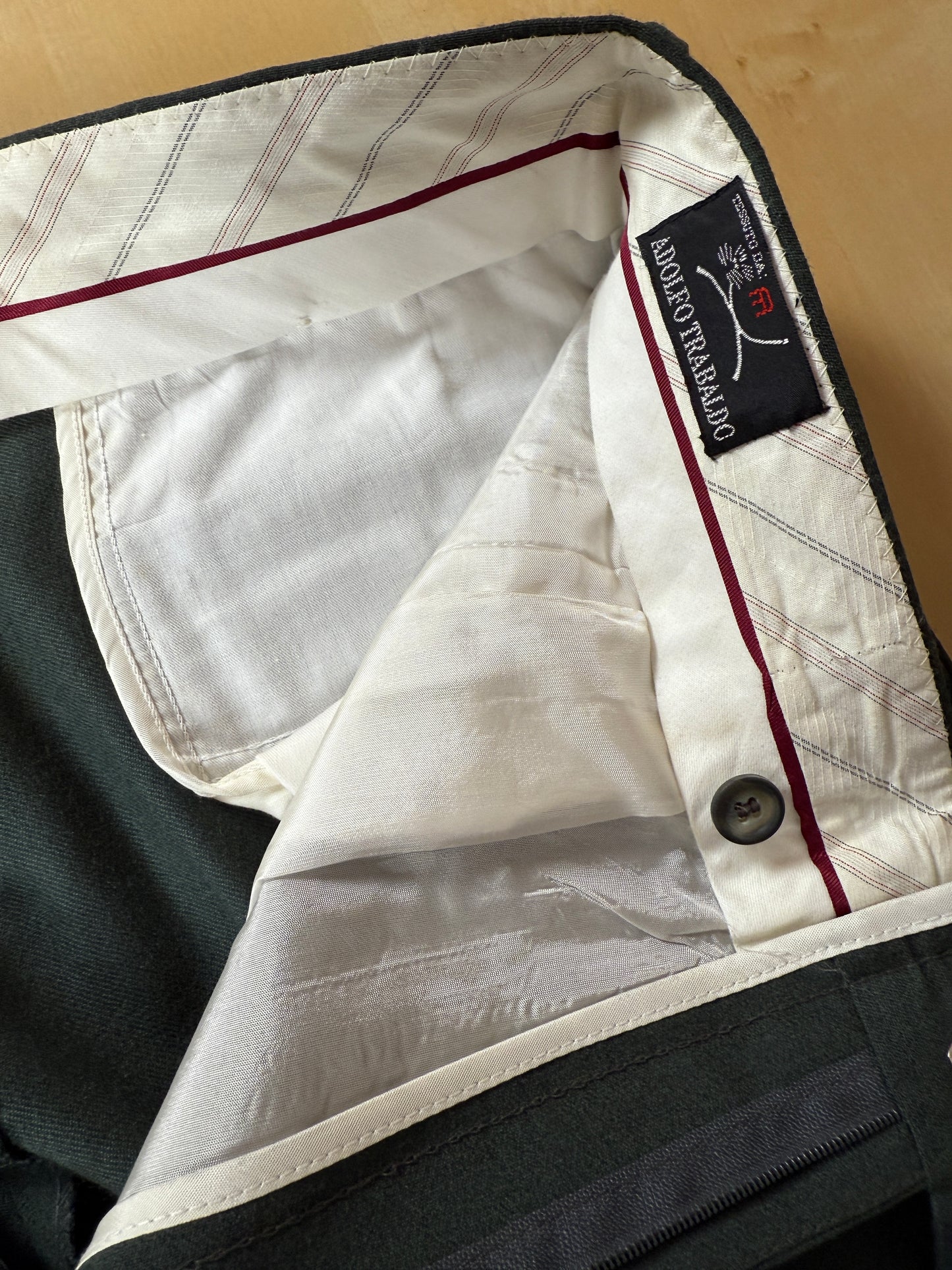 Pantalone anni ‘80 in flanella verde pino (NOS) - tg. 50