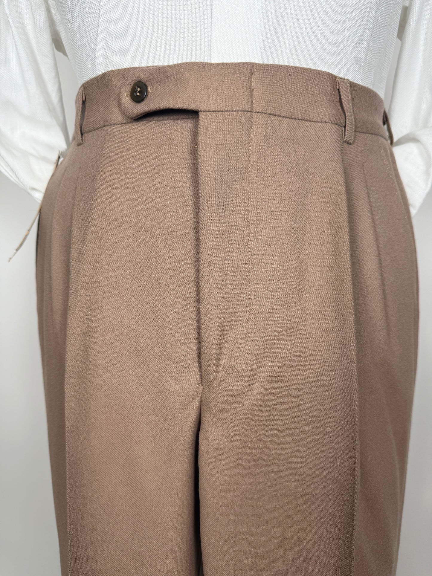 Pantaloni anni ‘70/‘80 in flanella beige (NOS) - tg. 50