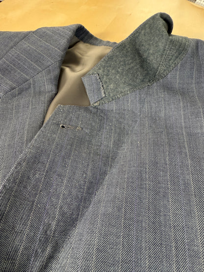 Completo sartoriale anni ‘60/'70 in grisaglia color carta da zucchero gessato - tg. 50/52