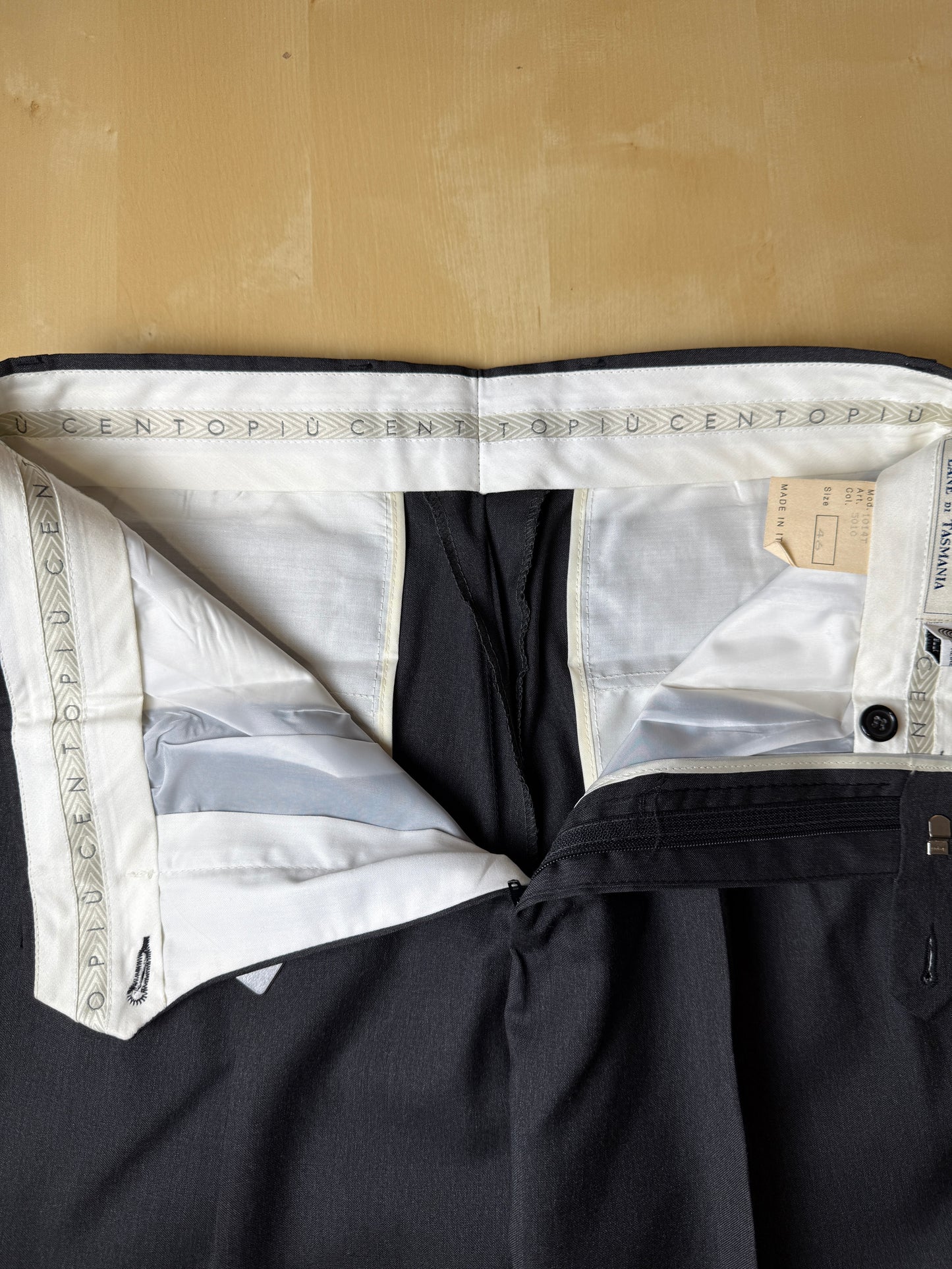 Pantalone anni '90 in fresco lana grigio antracite (NOS) - tg. 46