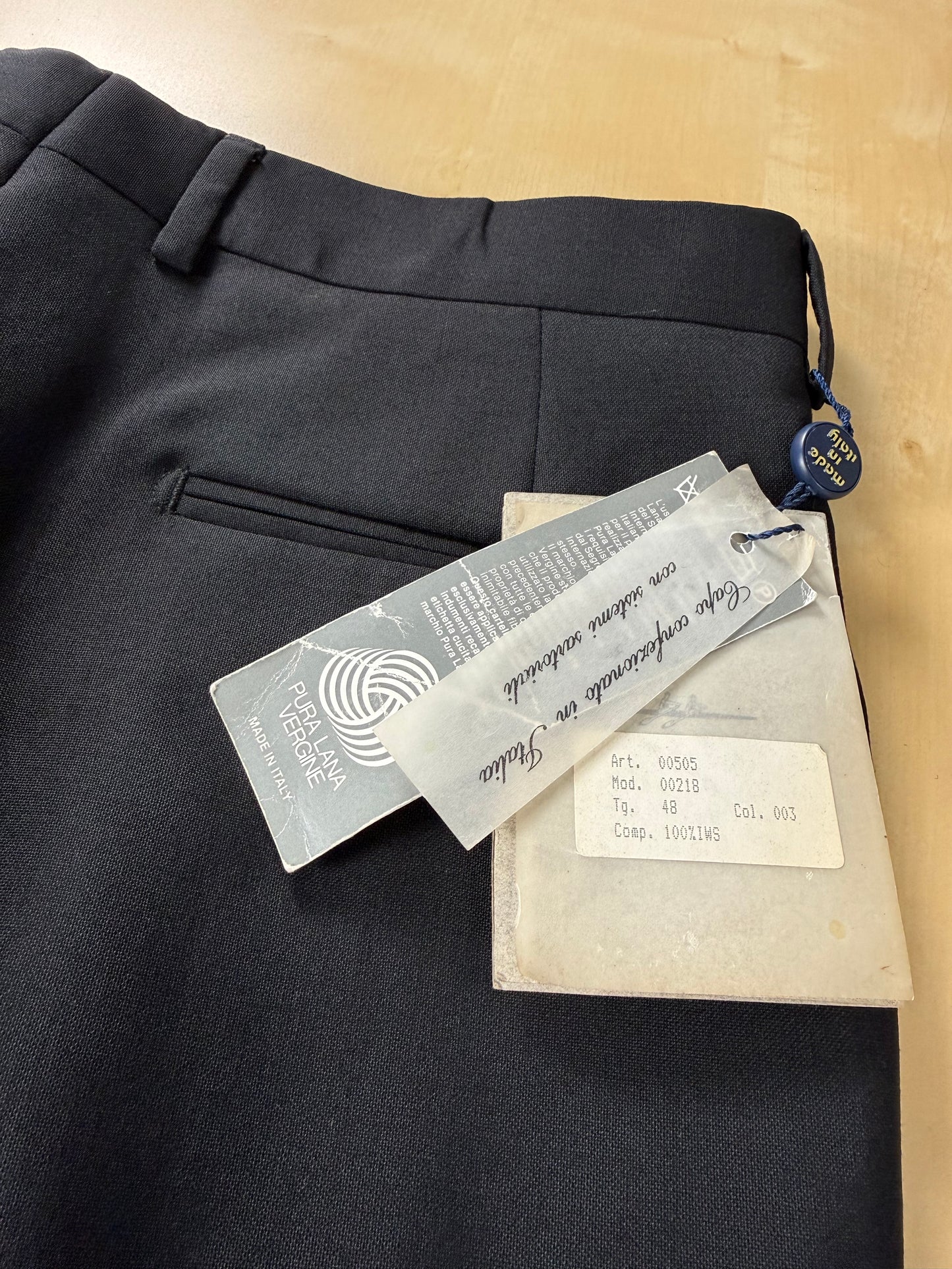Pantaloni fresco lana blu notte anni '80 (NOS) - tg. 46