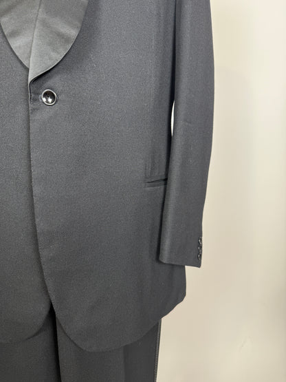Smoking anni ‘60/‘70 monopetto revers a scialle - tg. 54/56 lunga