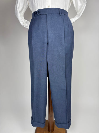 Pantaloni sartoriali grisaglia blu - tg. 52 corta