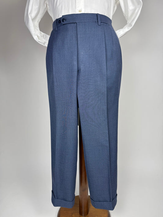 Pantaloni sartoriali grisaglia blu - tg. 52 corta