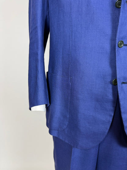 Completo sartoriale F. Di Marco lino irlandese blu (doppio pantalone) - tg. 52 corta