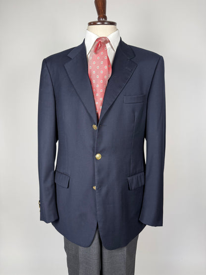 Blazer navy 3 bottoni in flanella pettinata - tg. 50/52 lunga