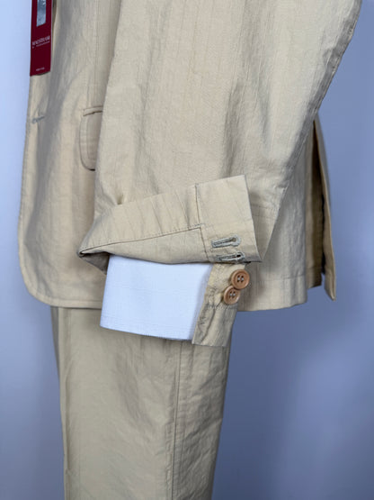 Completo estivo in puro cotone sfoderato color crema (NOS) - tg. 48/50