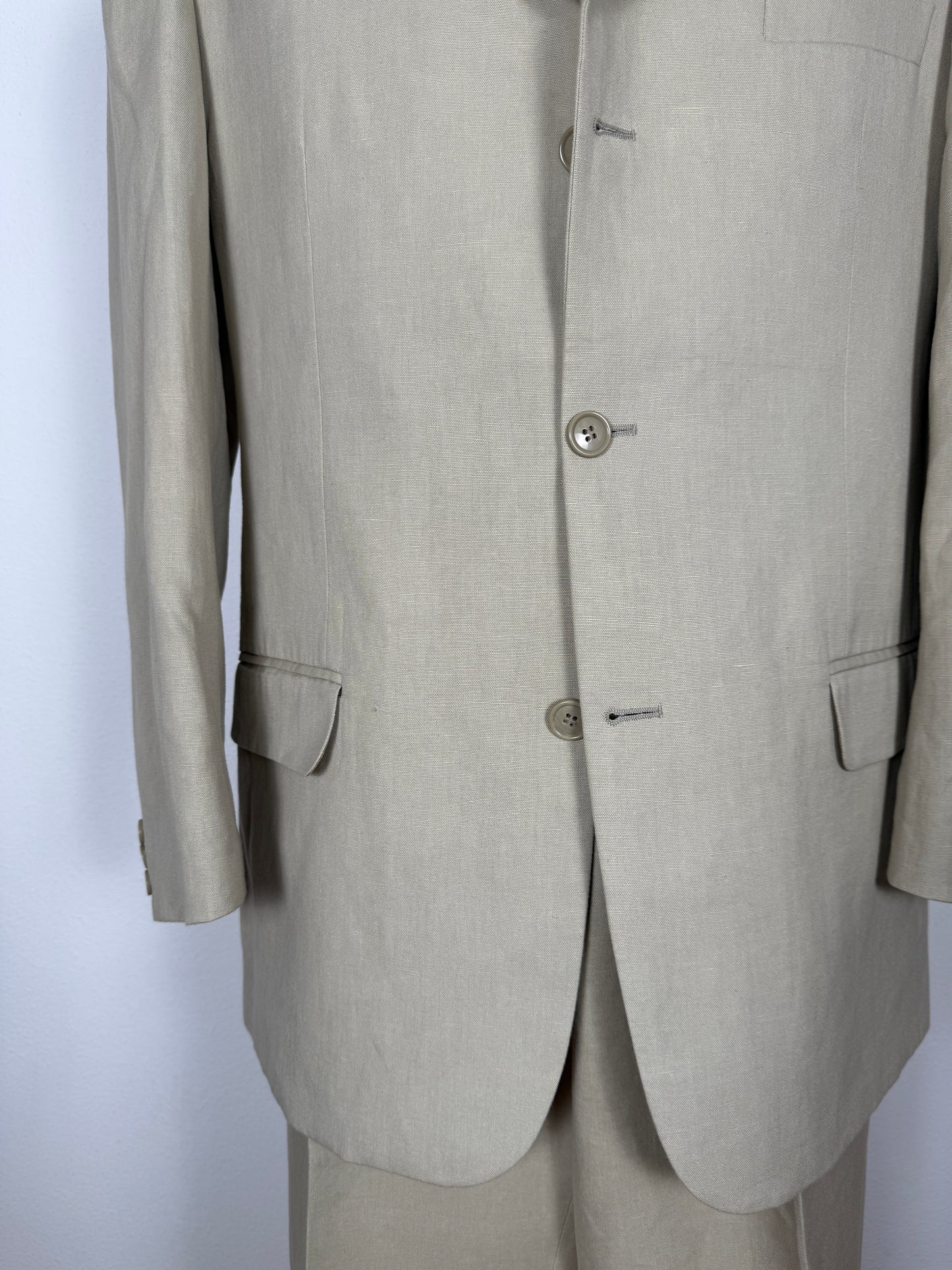 Completo beige in lino e cotone - tg. 52