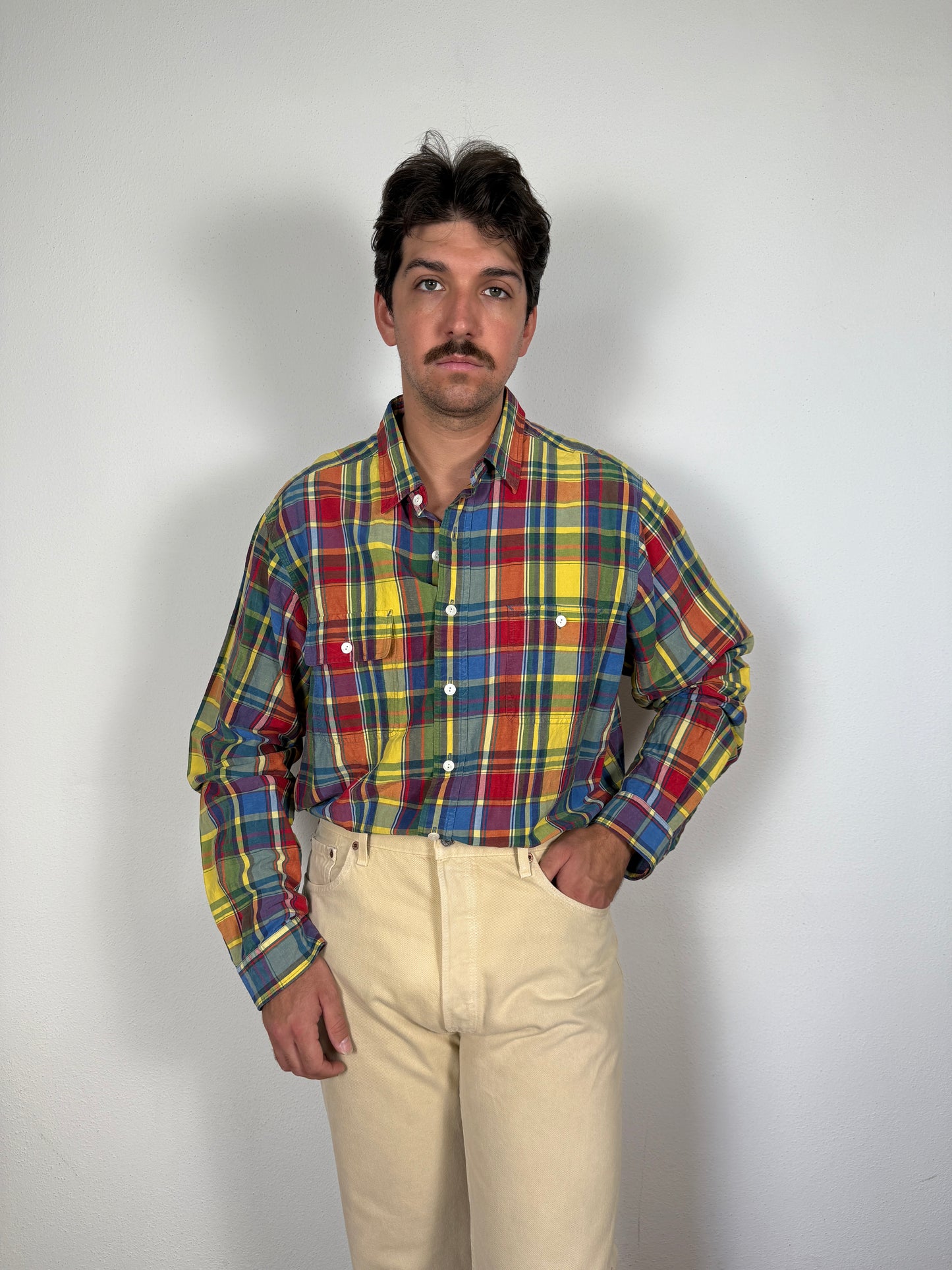 Camicia Ralph Lauren in seta e lino a quadri - XXL