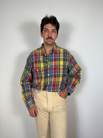 Camicia Ralph Lauren in seta e lino a quadri - XXL