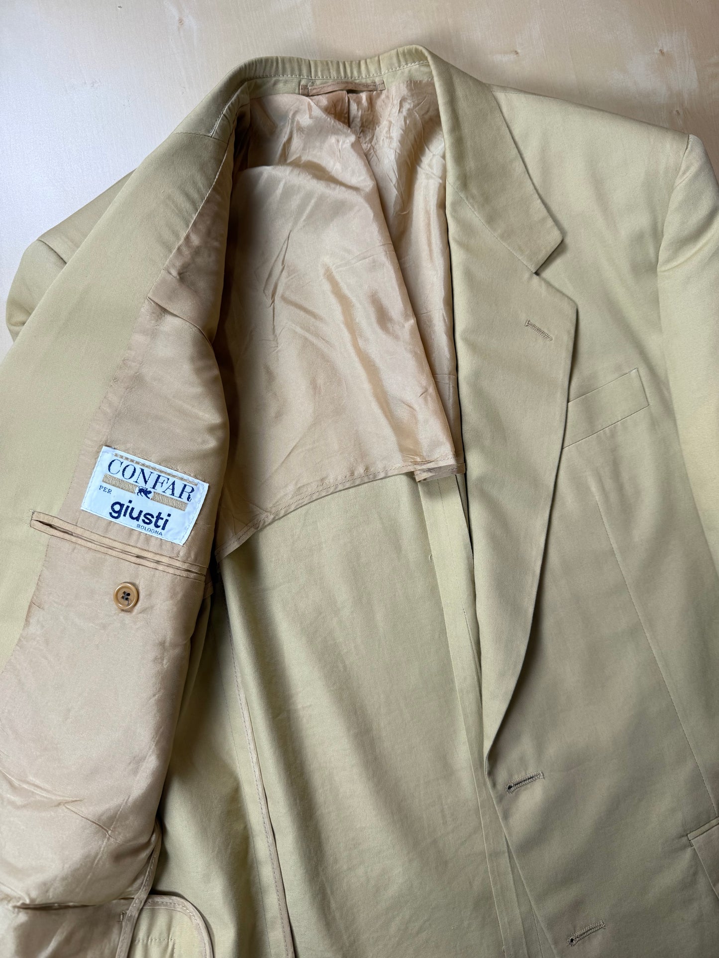 Giacca anni '80 estiva in cotone beige - tg. 48