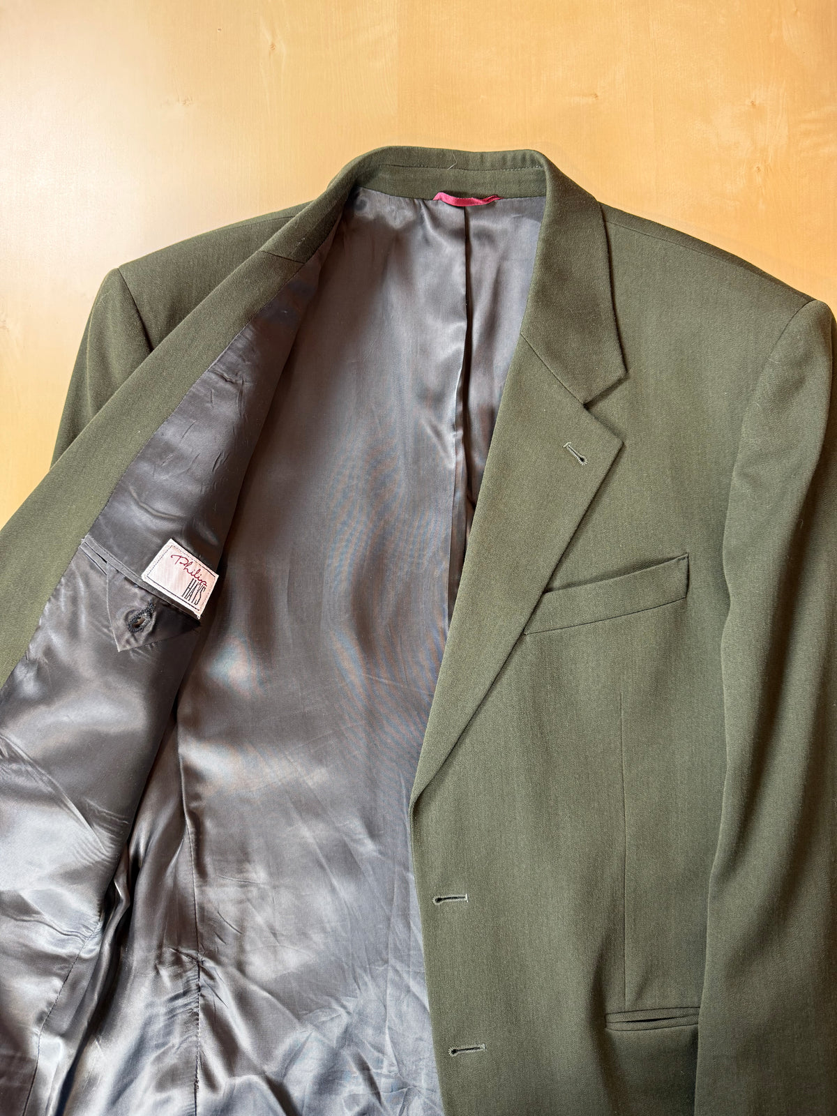 Completo anni '80 misto lana verde - tg. 48 drop alto