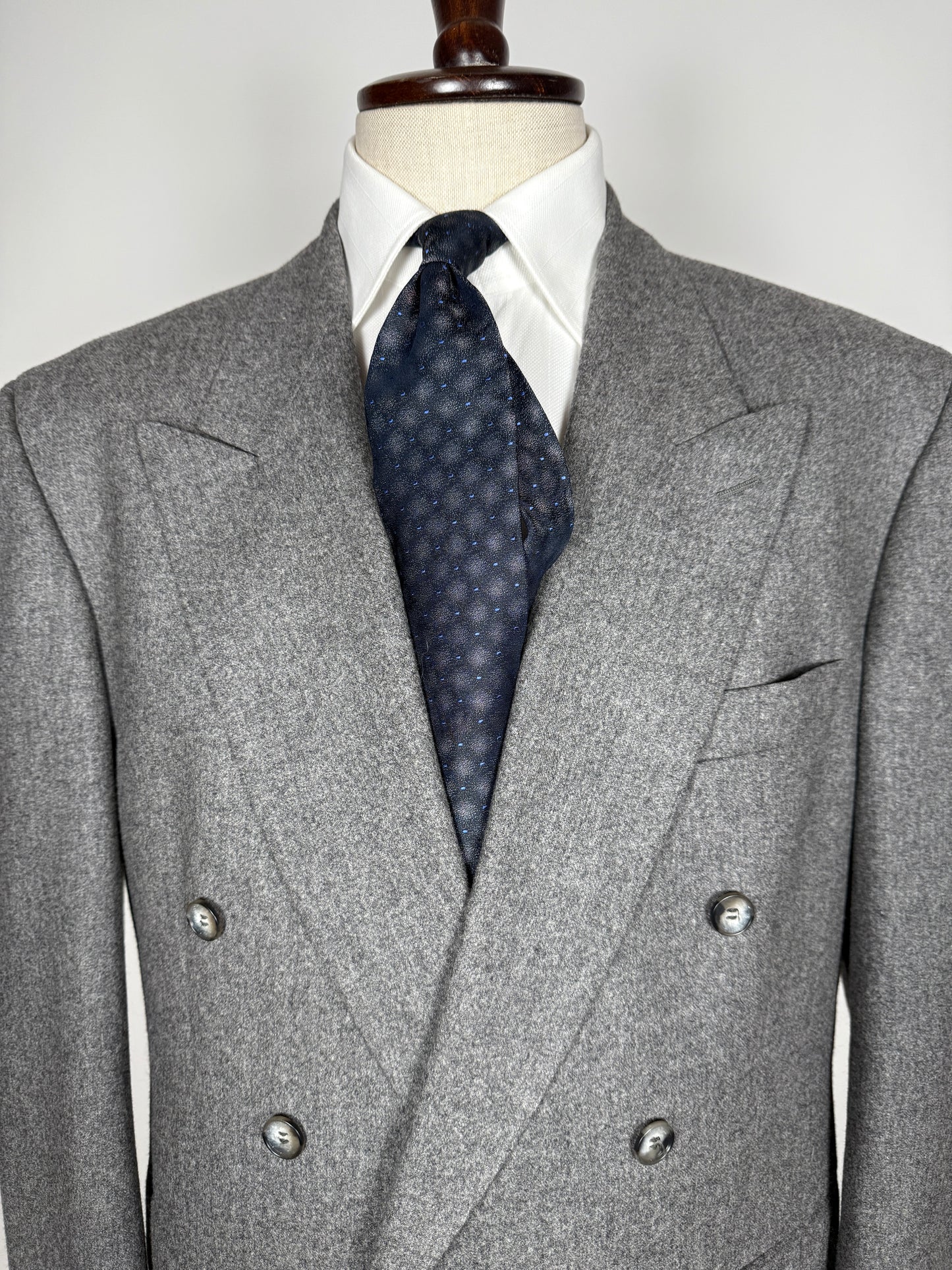 Giacca doppiopetto anni ‘80 flanella grigio medio - tg. 54/56