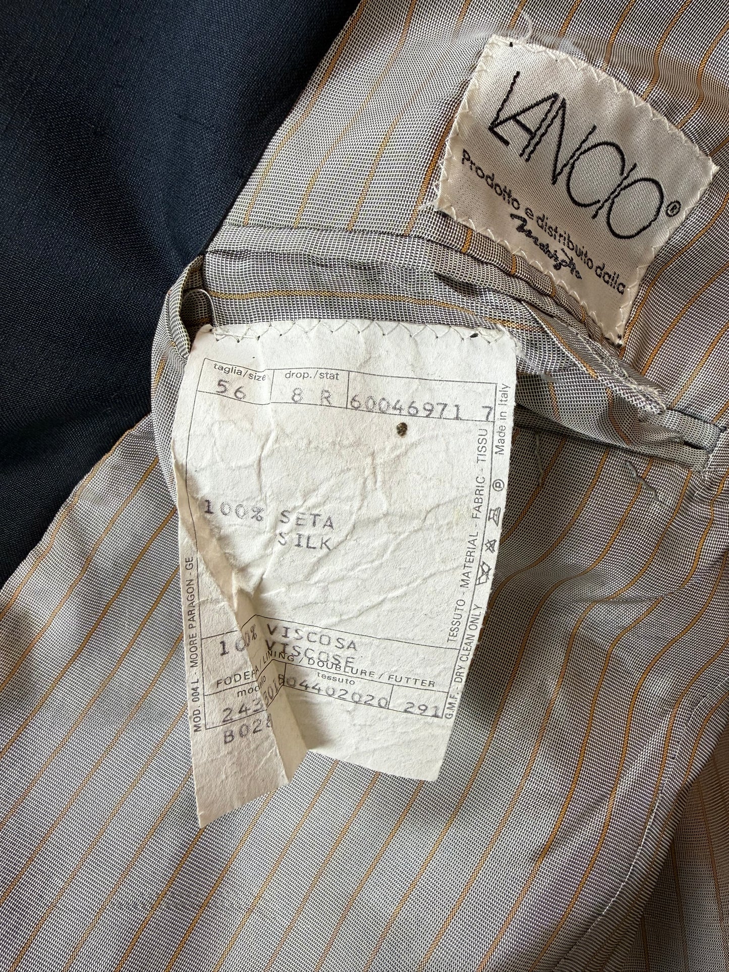 Giacca anni '80 seta shantung blu petrolio - tg. 52/54