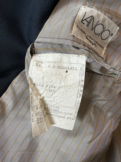 Giacca anni '80 seta shantung blu petrolio - tg. 52/54