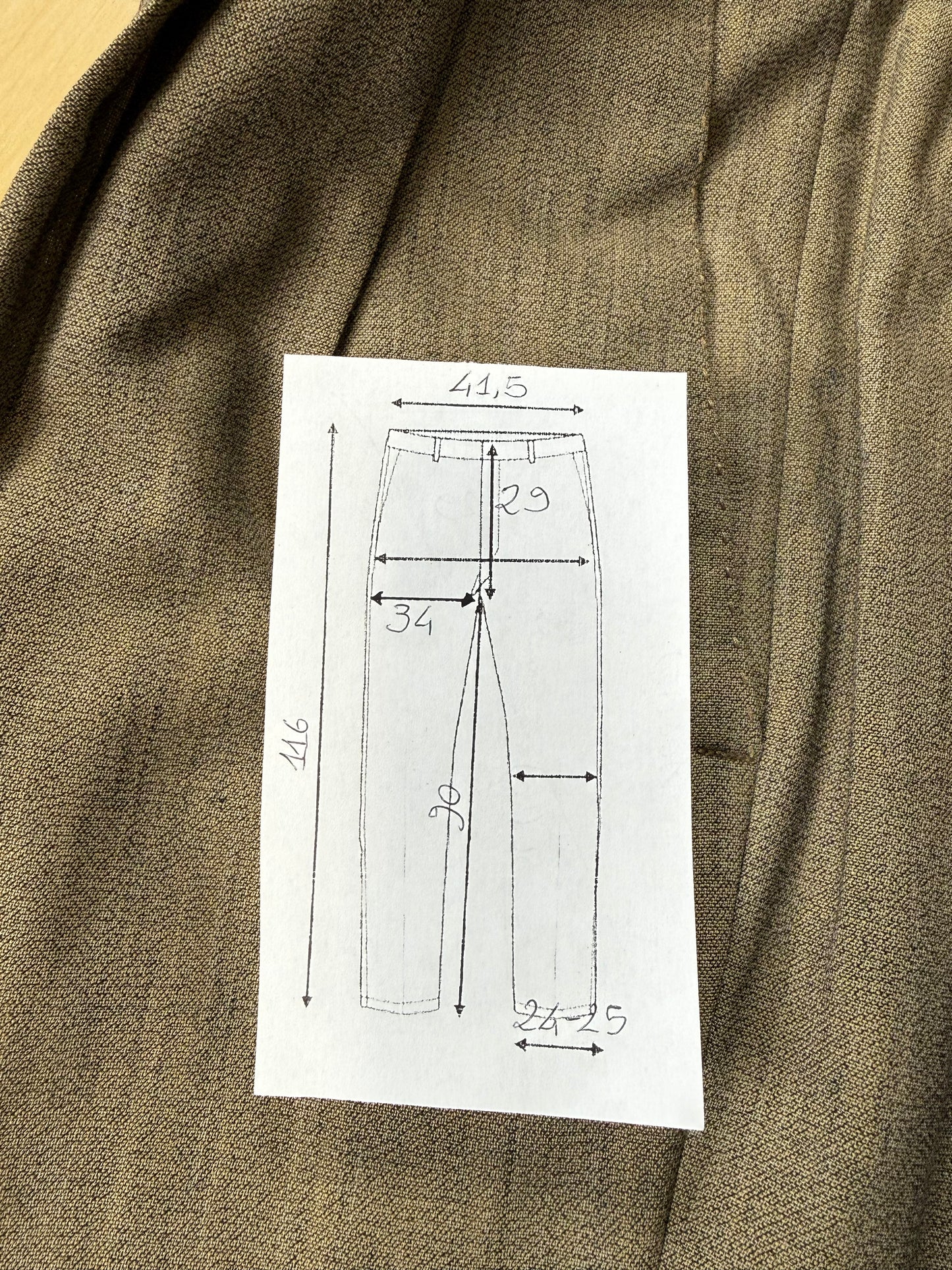 Pantaloni fresco lana cachi mélange (NOS) - tg. 46/48