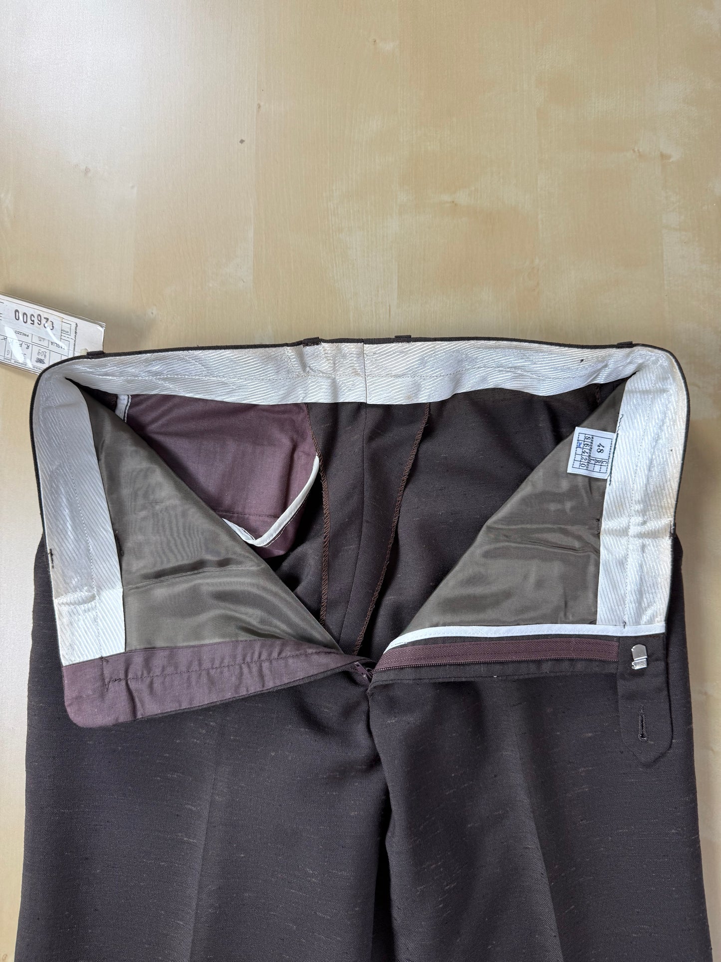 Pantaloni misto lino anni '70 (NOS) - tg.  44/46
