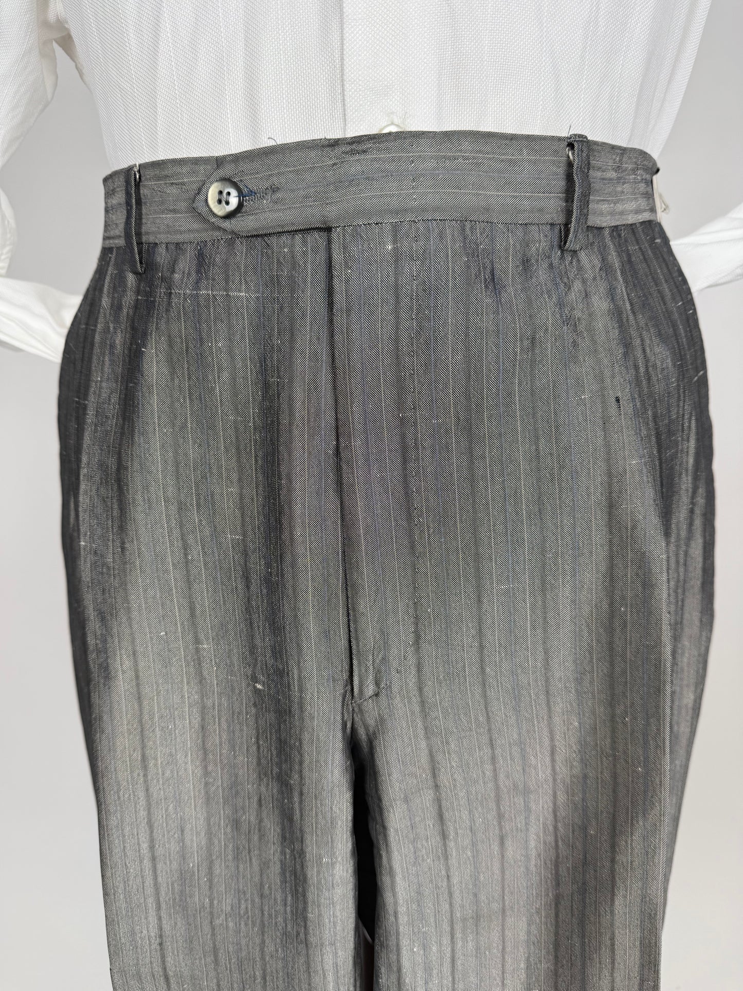 Completo doppiopetto anni ‘70/‘80 pura seta shantung - tg. 48/50