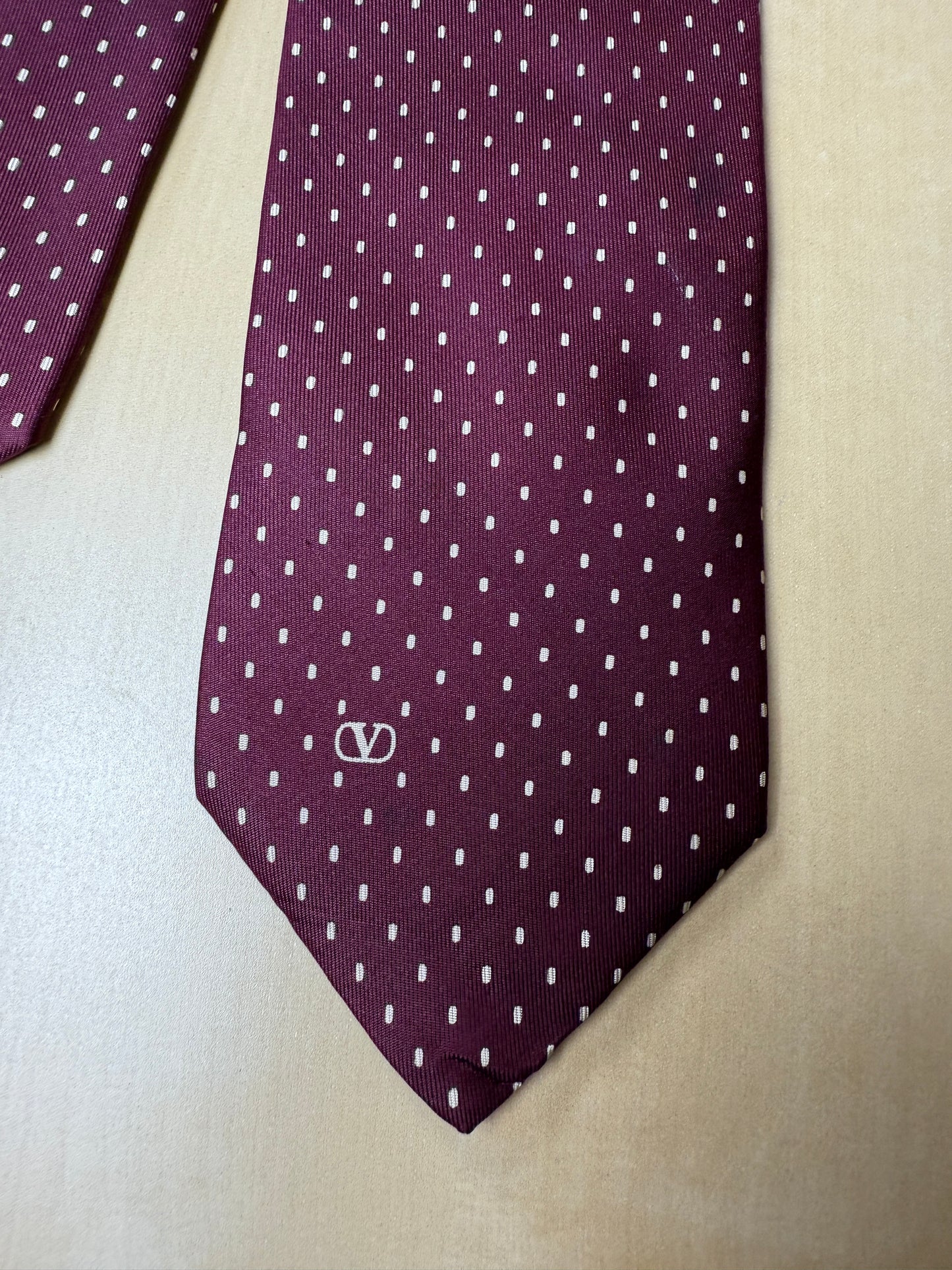 Cravatta Valentino bordeaux pois