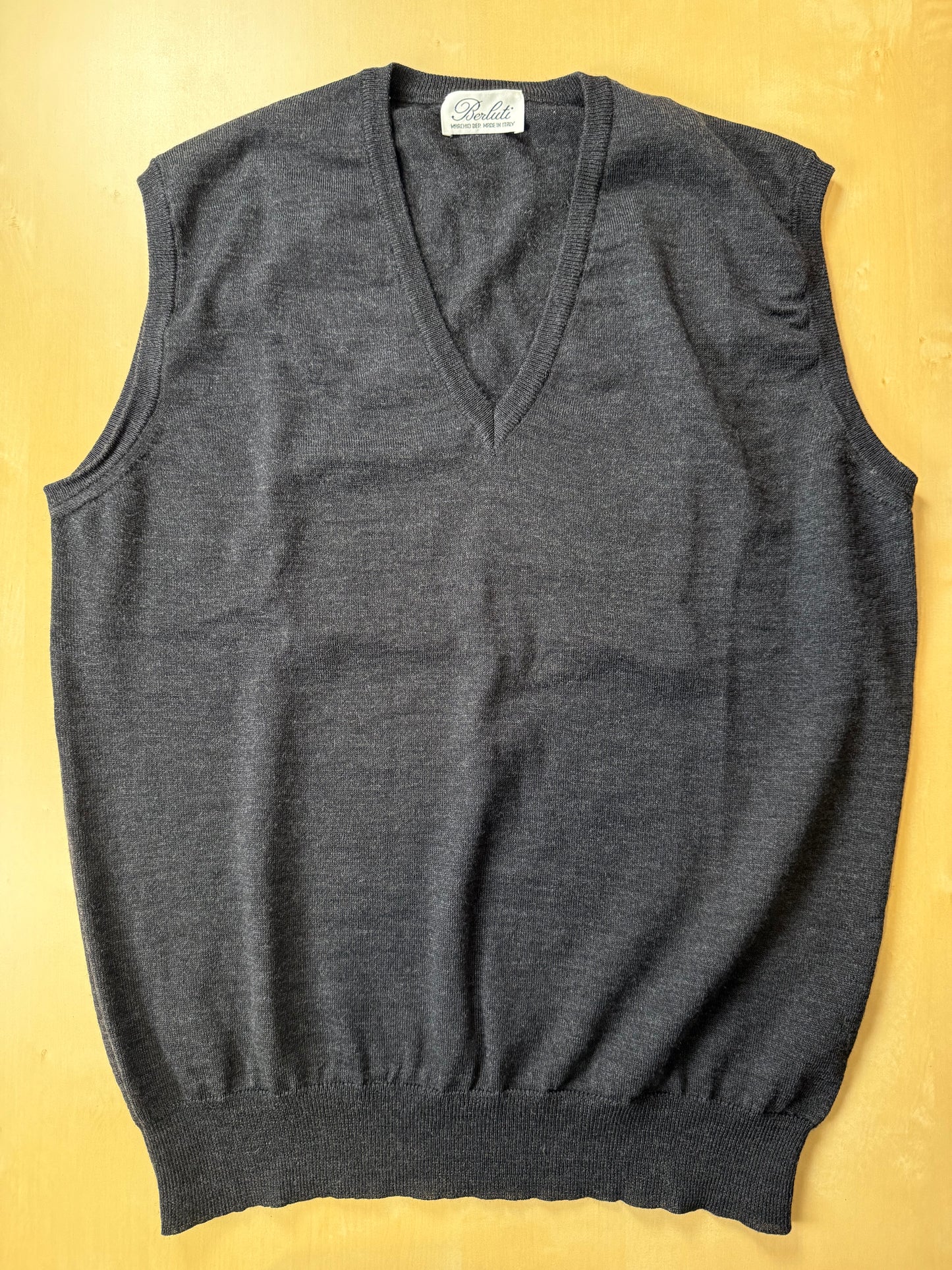 Gilet in pura lana merino grigio antracite - L (50-52)