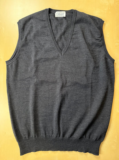 Gilet in pura lana merino grigio antracite - L (50-52)