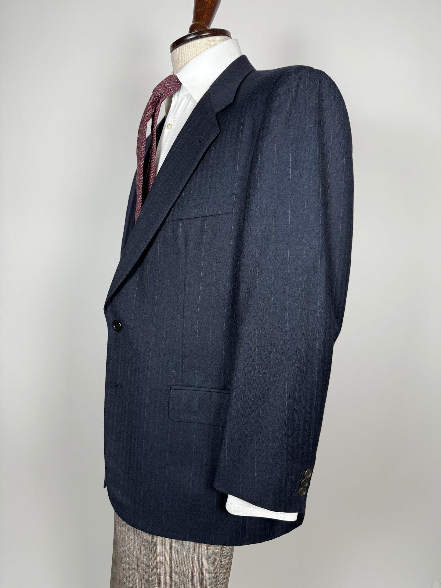 Giacca Belvest anni ‘80 flanella blu lana e cashmere - tg. 52/54