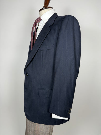 Giacca Belvest anni ‘80 flanella blu lana e cashmere - tg. 52/54