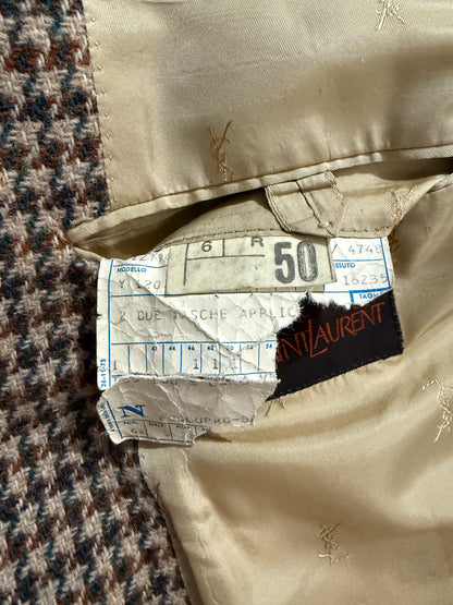 Giacca Yves Saint Laurent anni ‘70 in tweed pied-de-poule - tg. 48