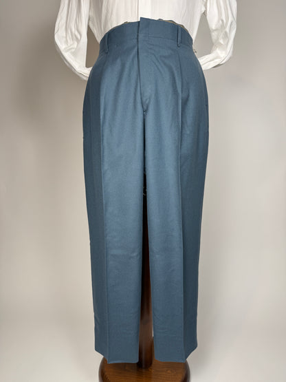 Pantaloni sartoriali anni ‘50/‘60 flanella color ottanio - tg. 52