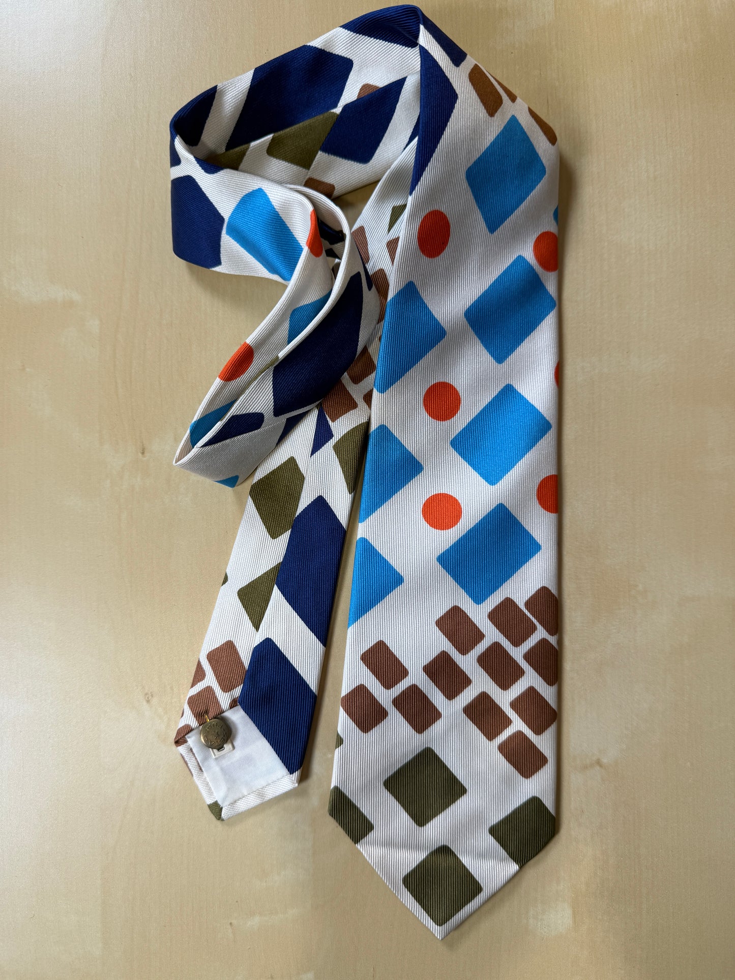 Cravatta anni ‘70 geometrica multicolore (nuova)