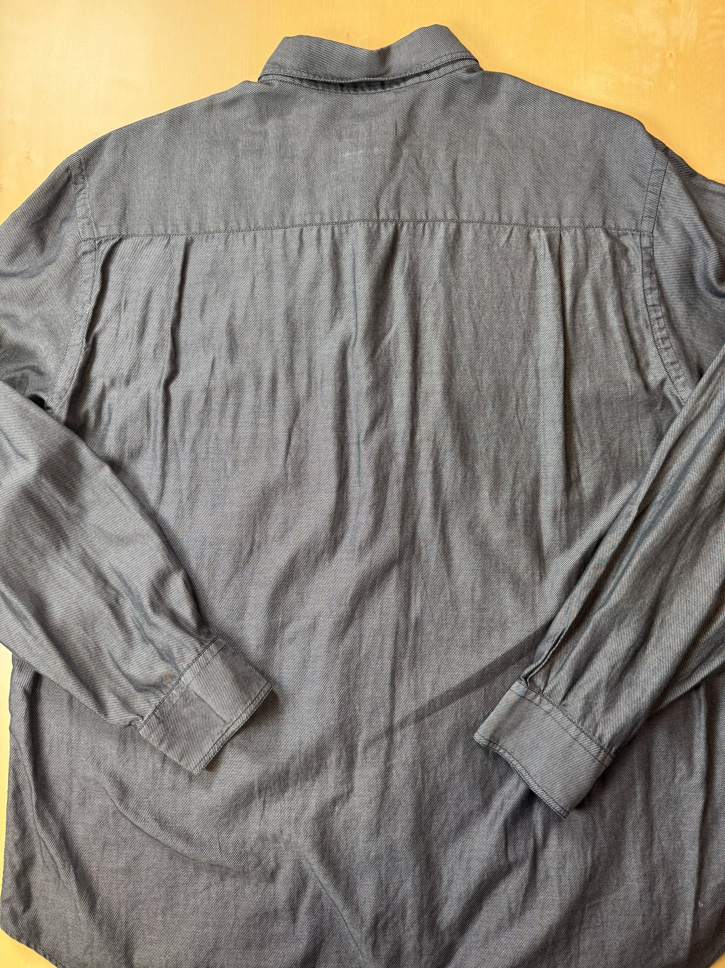 Camicia Armani Collezioni twill blu - L/XL collo 44