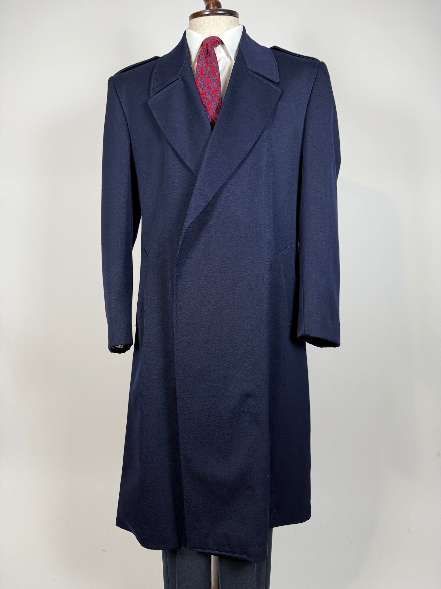 Soprabito anni ‘70 in lana pettinata blu - tg. 48-50