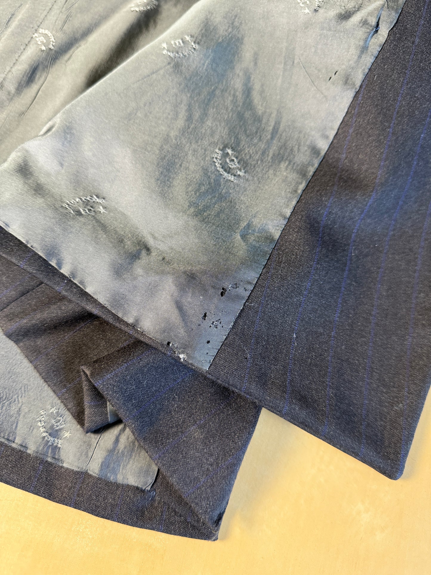 Giacca Coveri anni ‘80 doppiopetto antracite gessata - tg. 54