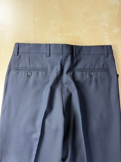 Pantaloni fresco lana blu tasche carrettiera anni '90 (NOS) - tg. 44/46